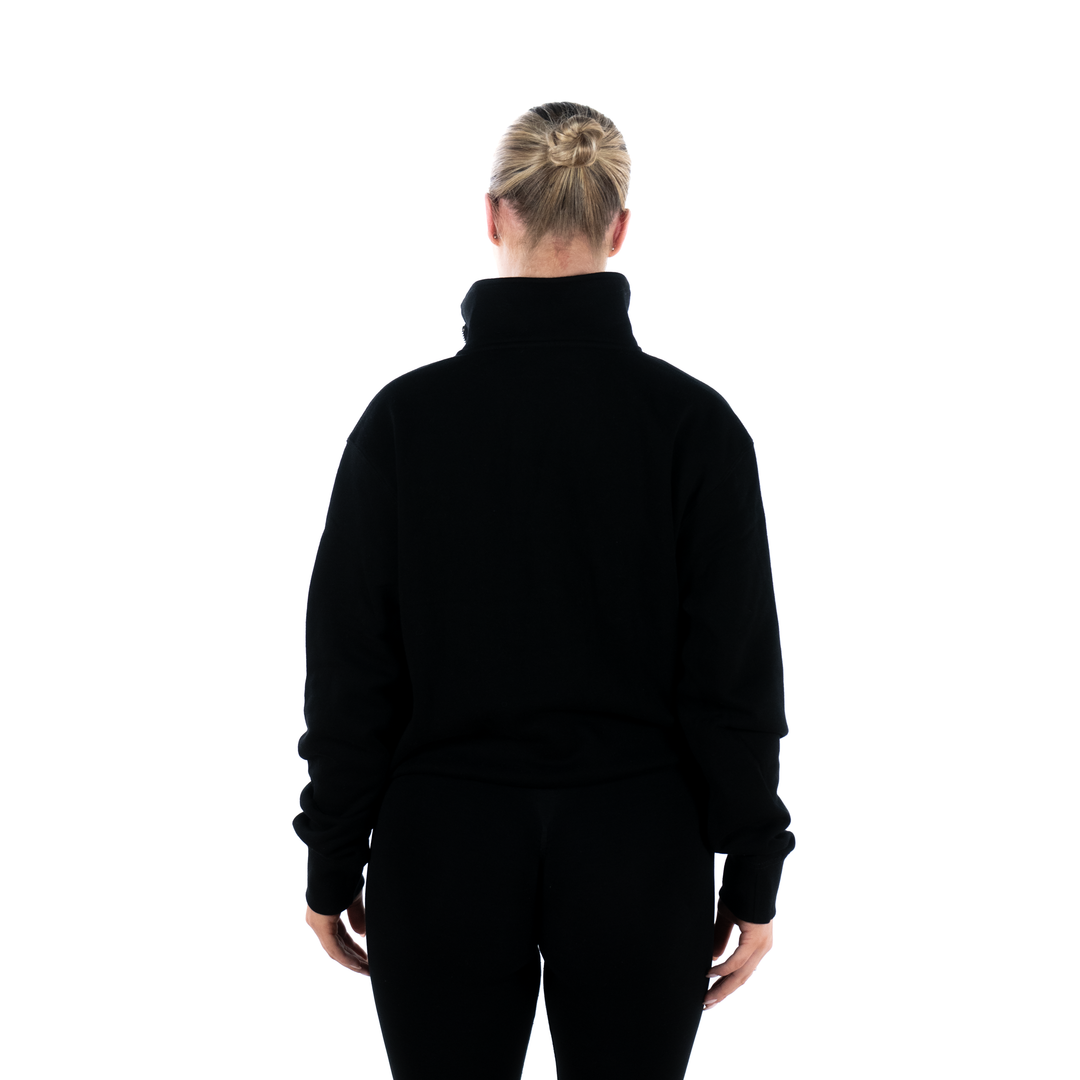 VOLT Womens Quarter Zip Embroidered - BLACK