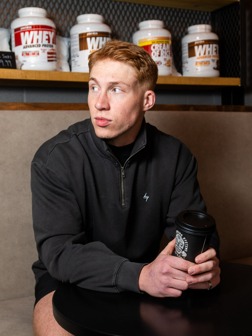 The Embroidered Faded Quarter Zip