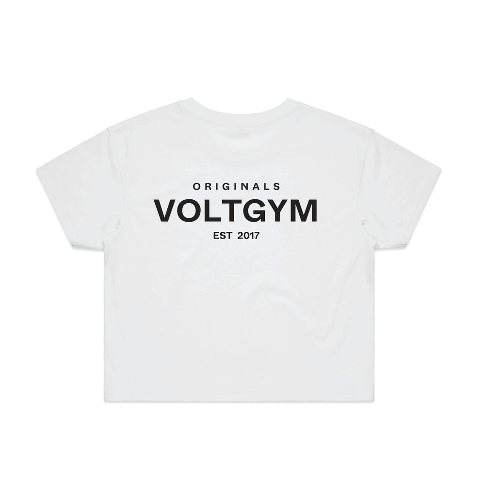 VOLT Originals Women's Cropped Tee - WHITE