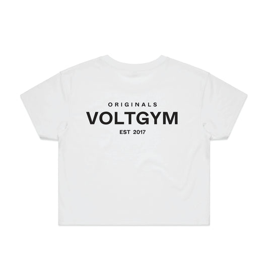 VOLT Originals Women's Cropped Tee - WHITE