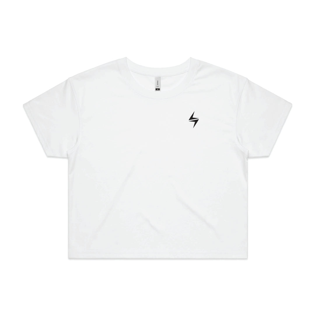 VOLT Originals Women's Cropped Tee - WHITE